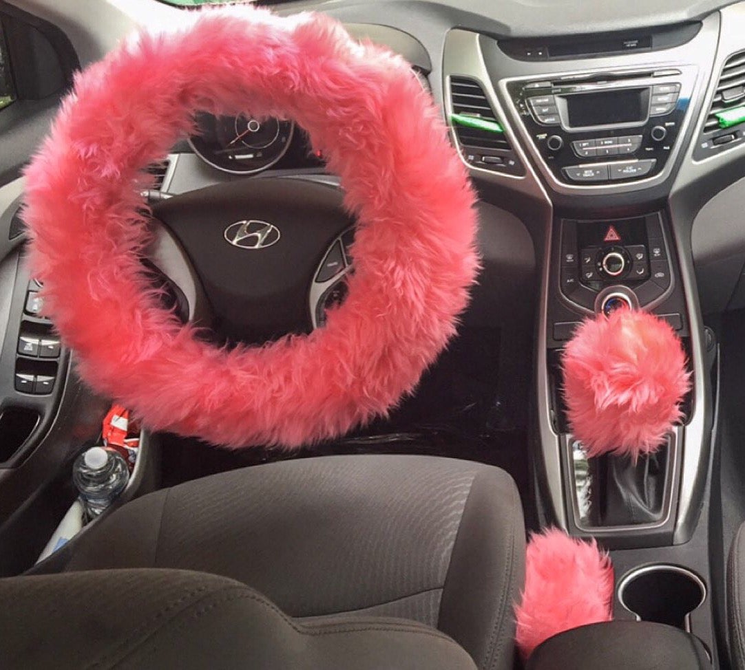 Spoiled Accessories — Fur Lit Fluffy Steering Wheel Covers 3pcs