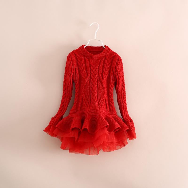 Infantile — Liv Sweater Dress Red, Toddler, Little Girl, Tulle ...