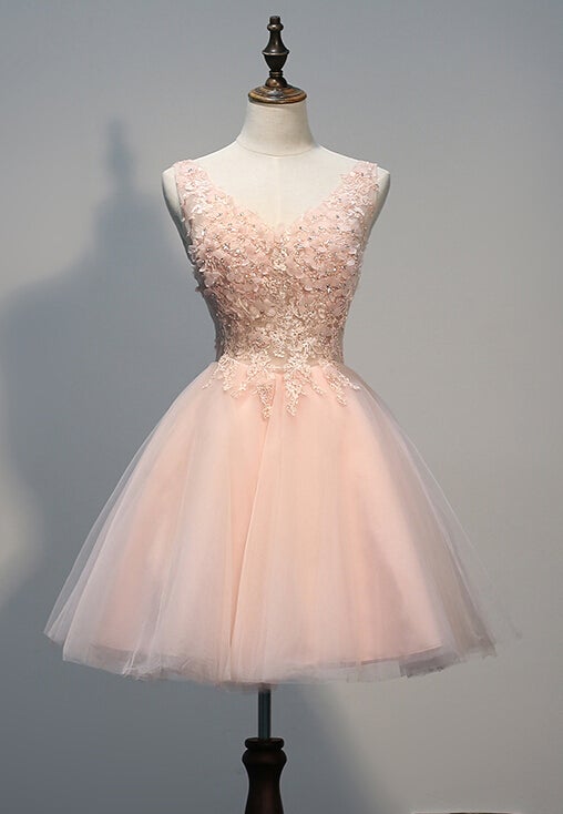 light pink homecoming dresses with sleeves