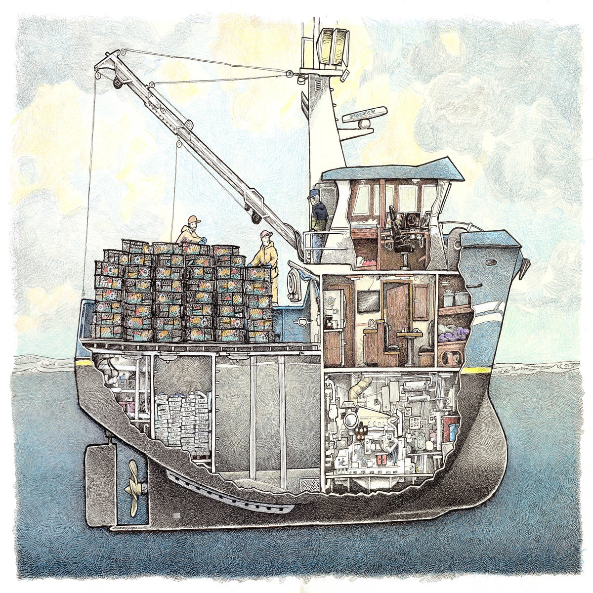 Crabber No 2 12" X 14" / The Scow