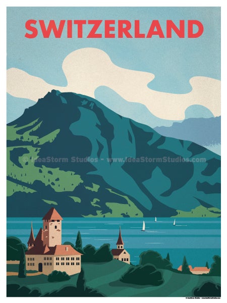 border 1/2 inch Store Switzerland Poster Lake IdeaStorm Studio â€”