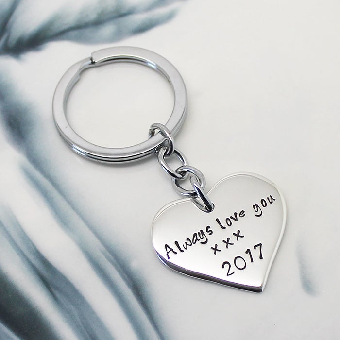 Free Shipping Worldwide! — Personalised Love Heart Sterling Silver Key ...