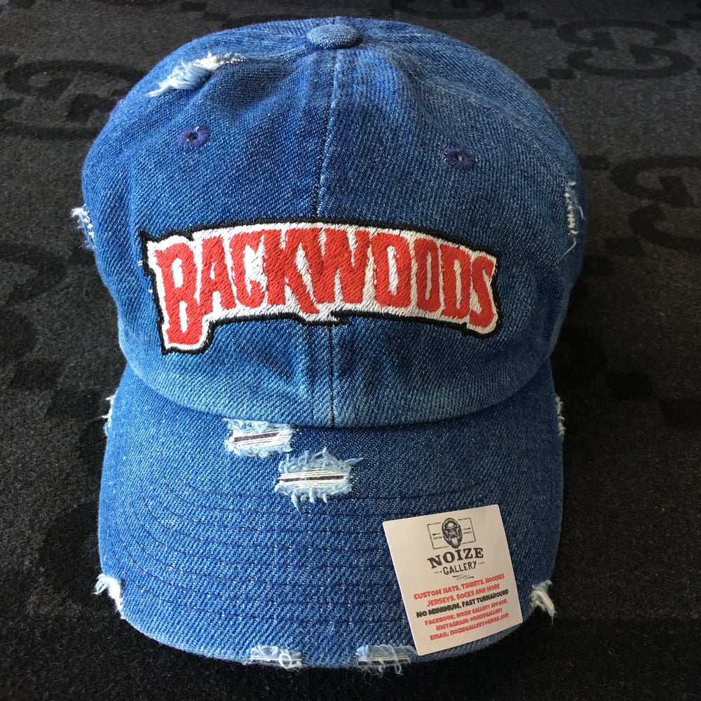 🔥DISTRESSED BACKWOODS "Light or Dark Denim" Dad Hat *Limited