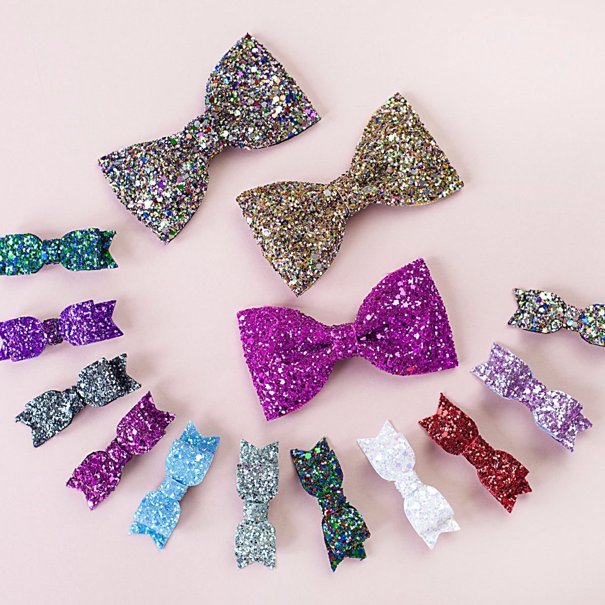 Jelly Button Jewellery — Glitter Hair Bow Small or Large