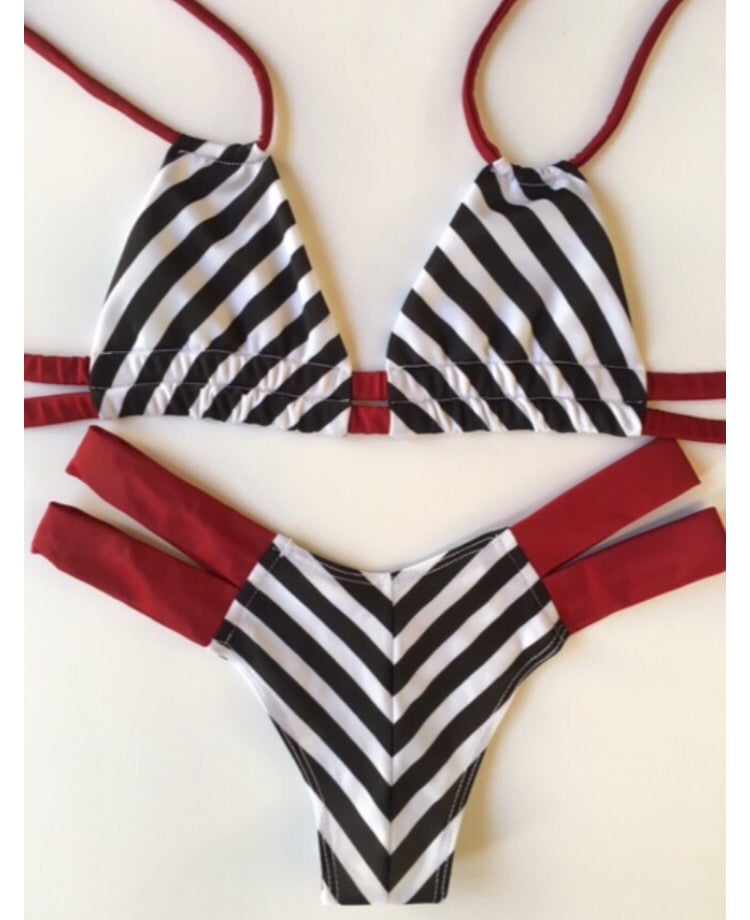Image of Skin Collection hipster stripe and burgundy