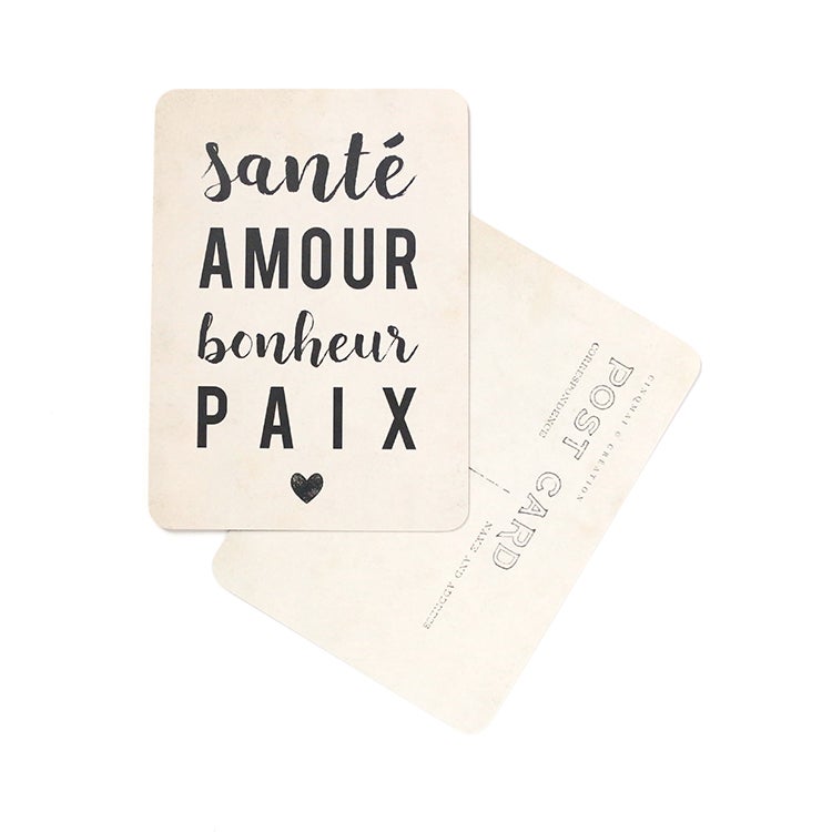 Image of Carte Postale SANTÉ AMOUR BONHEUR PAIX / VINTAGE PAPER