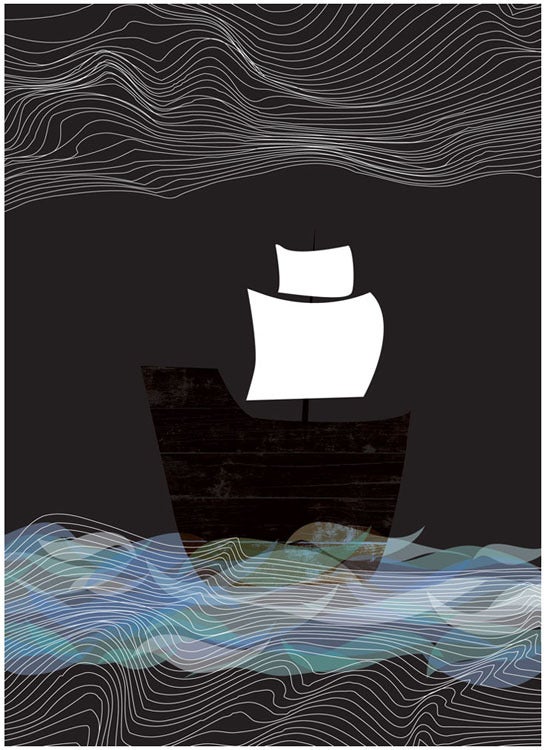 Image of Ghost Ship By Night Art Print