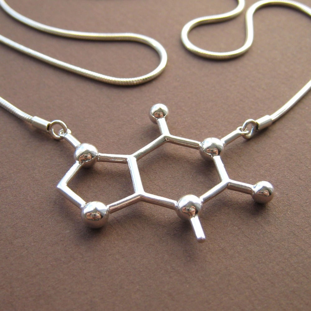 caffeine molecule necklace caffeine molecule necklace