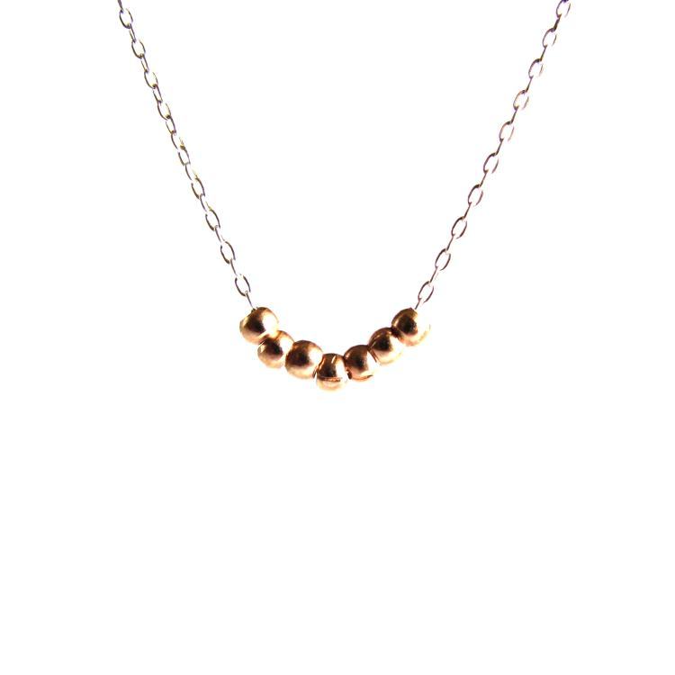 Rose gold vermeil bead necklace Kahili Creations Handmade Jewelry