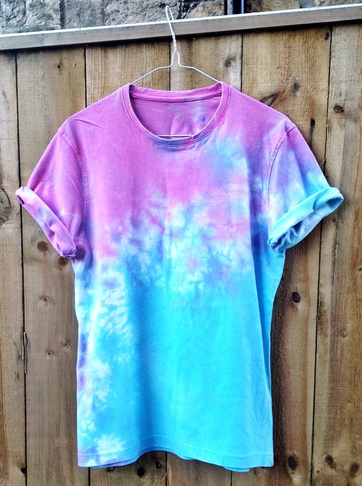 Wonderland Apparel — Blue and Pink Dip Dye/Tie Dye Tee