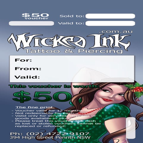 $50 Christmas Voucher / Wickedink