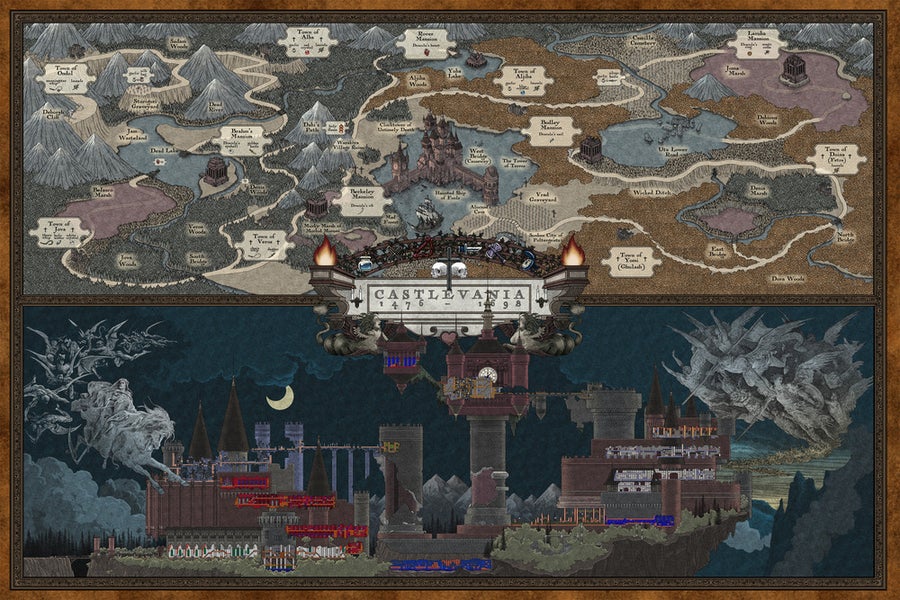 Image of NES Castlevania map (color)